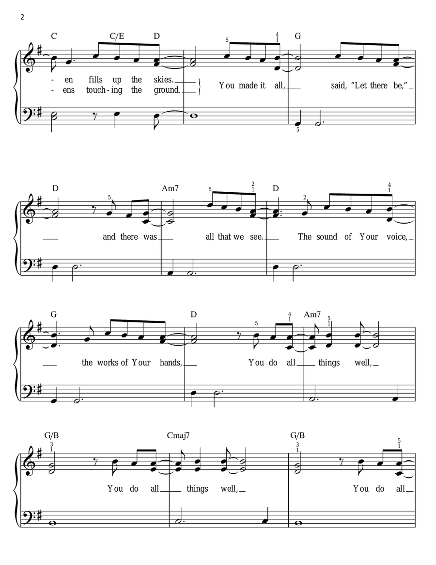 You Do All Things Well You Do All Things Well Easy Piano scores gallery preview page 2