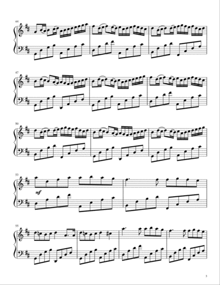 Canon In D Piano Piano Solo scores gallery preview page 3