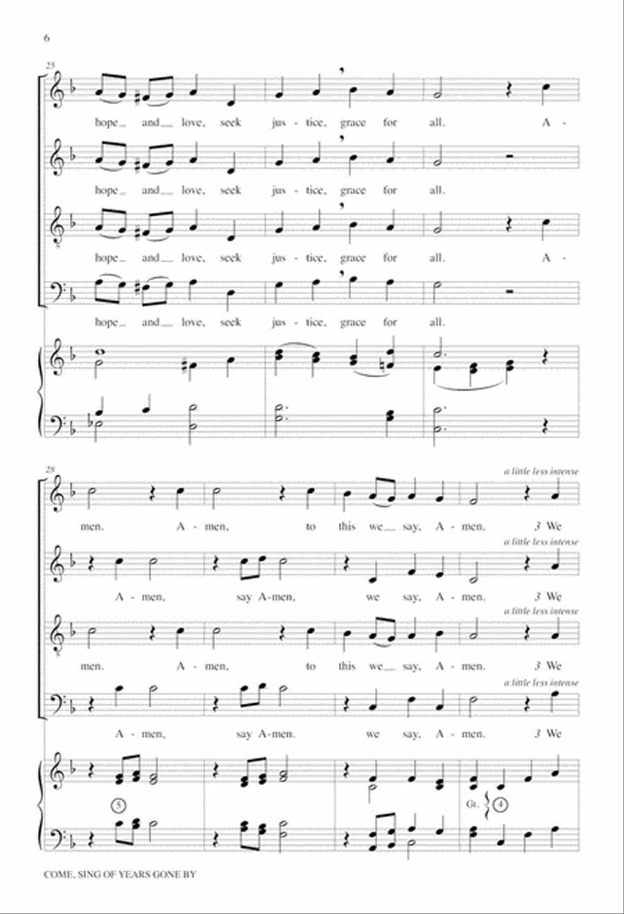 Come, Sing of Years Gone By 4-Part scores gallery preview page 6
