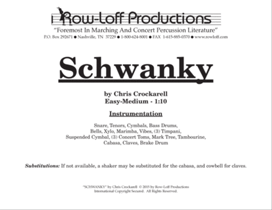 Schwanky w/Tutor Tracks Percussion Ensemble scores gallery preview page 2