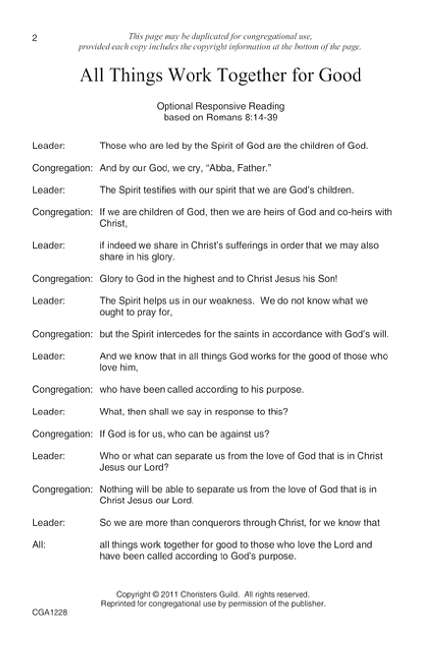 All Things Work Together for Good Unison Choir scores gallery preview page 2