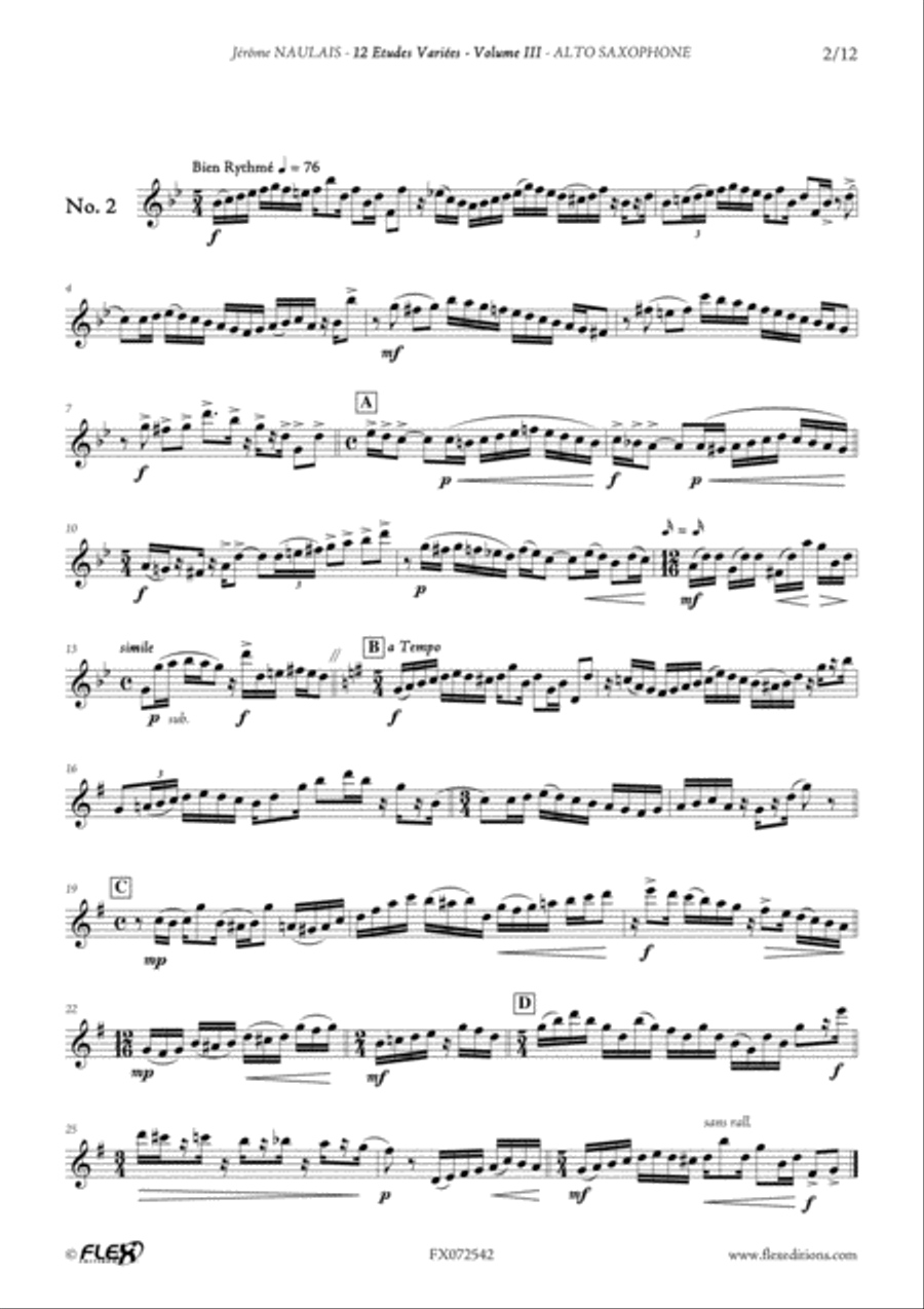 12 Etudes Variees - Volume III Alto Saxophone scores gallery preview page 3