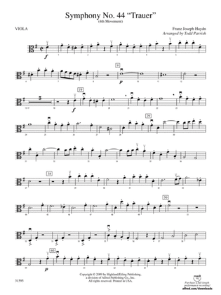 Symphony No. 44 "Trauer" (4th Movement): Viola