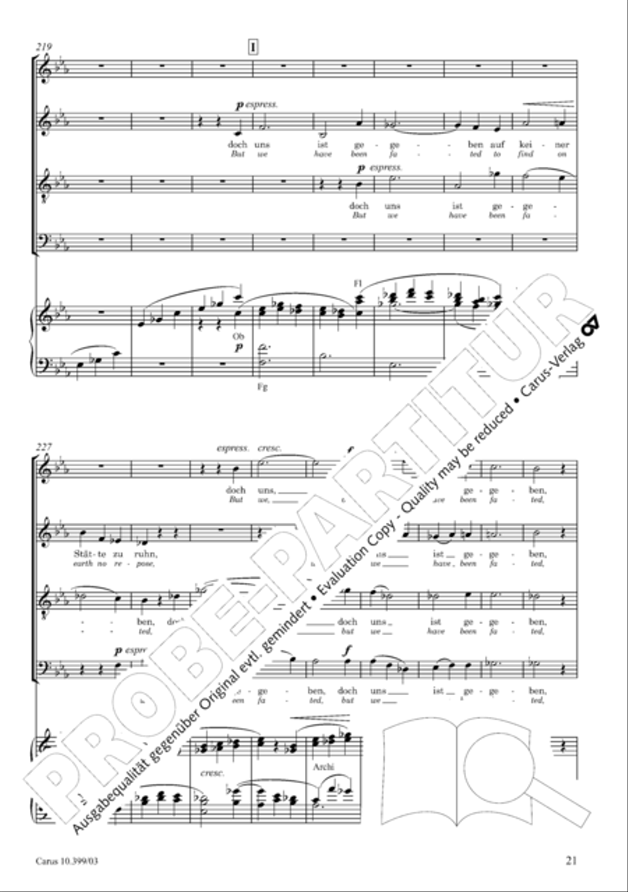 Schicksalslied, Op. 54 4-Part scores gallery preview page 22