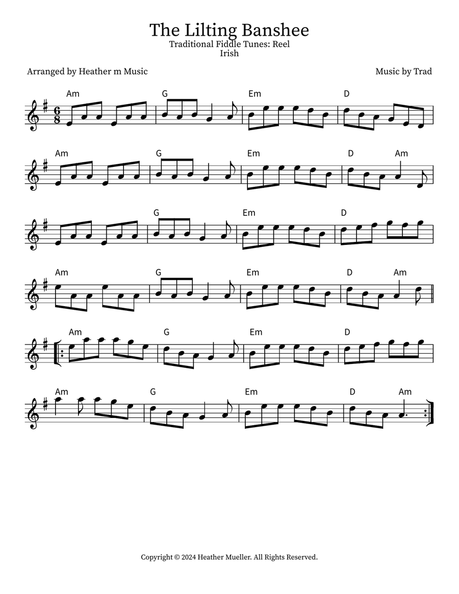 The Lilting Banshee Violin scores gallery preview page 1