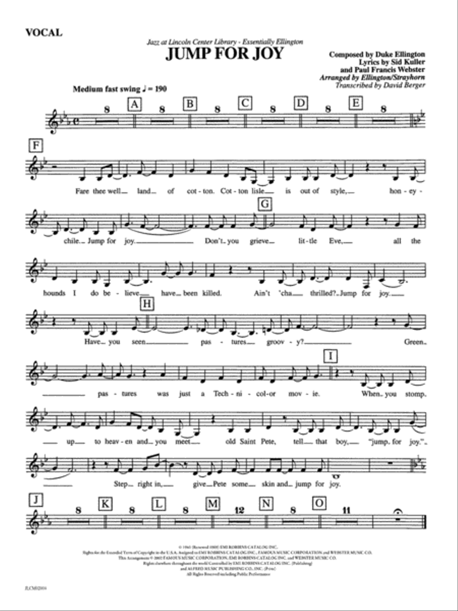Jump for Joy: Vocals Jazz Ensemble scores gallery preview page 1