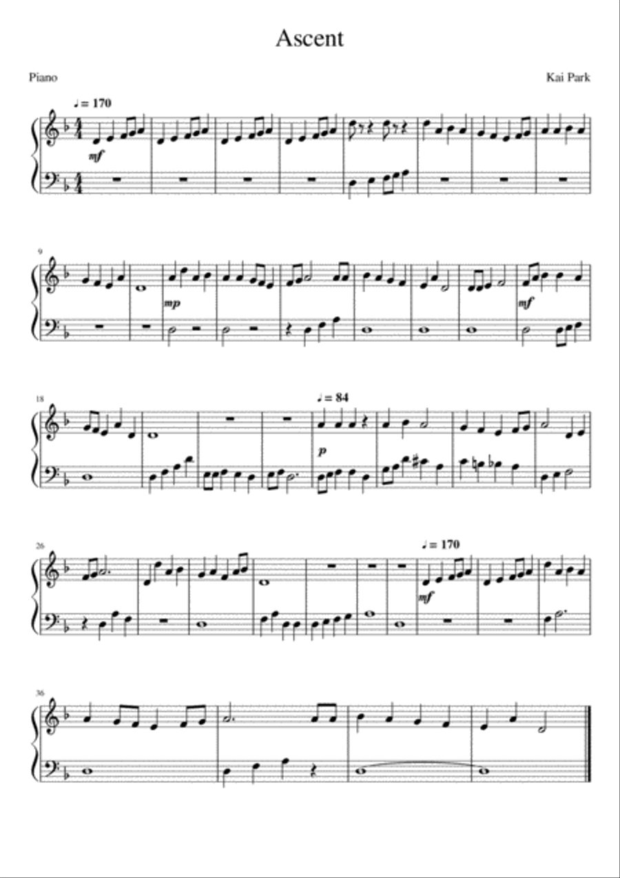 Ascent Ascent Piano Solo scores gallery preview page 1