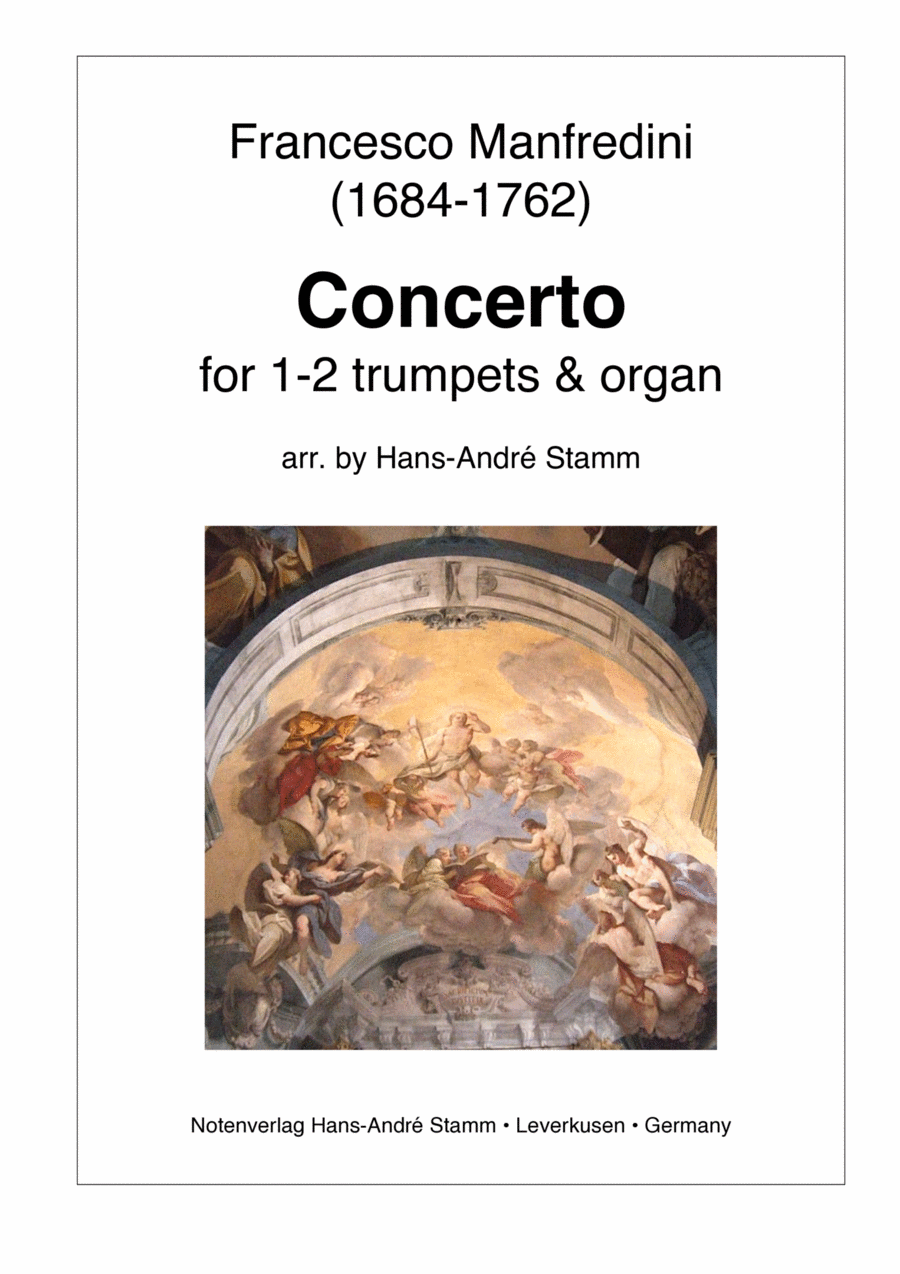 F. Manfredini - Concerto for 1-2 trumpets & organ F. Manfredini - Concerto for 1-2 trumpets & organ Trumpet Duet scores gallery preview page 1