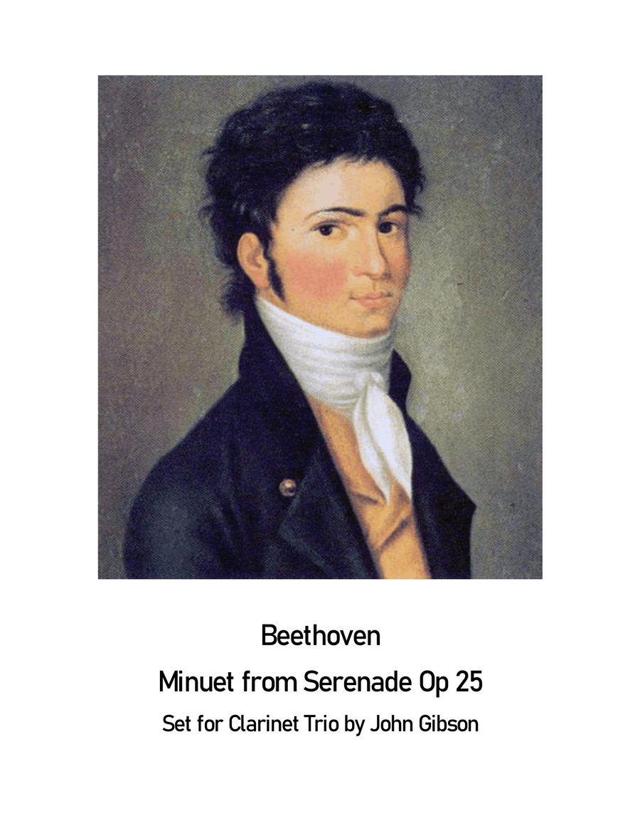Beethoven - Minuet from Serenade Op. 25 set for Clarinet Trio Clarinet Trio scores gallery preview page 1