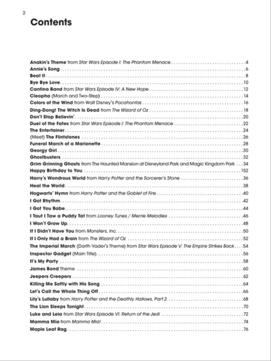 Pop & Movie Hits A to Z Easy Piano scores gallery preview page 3