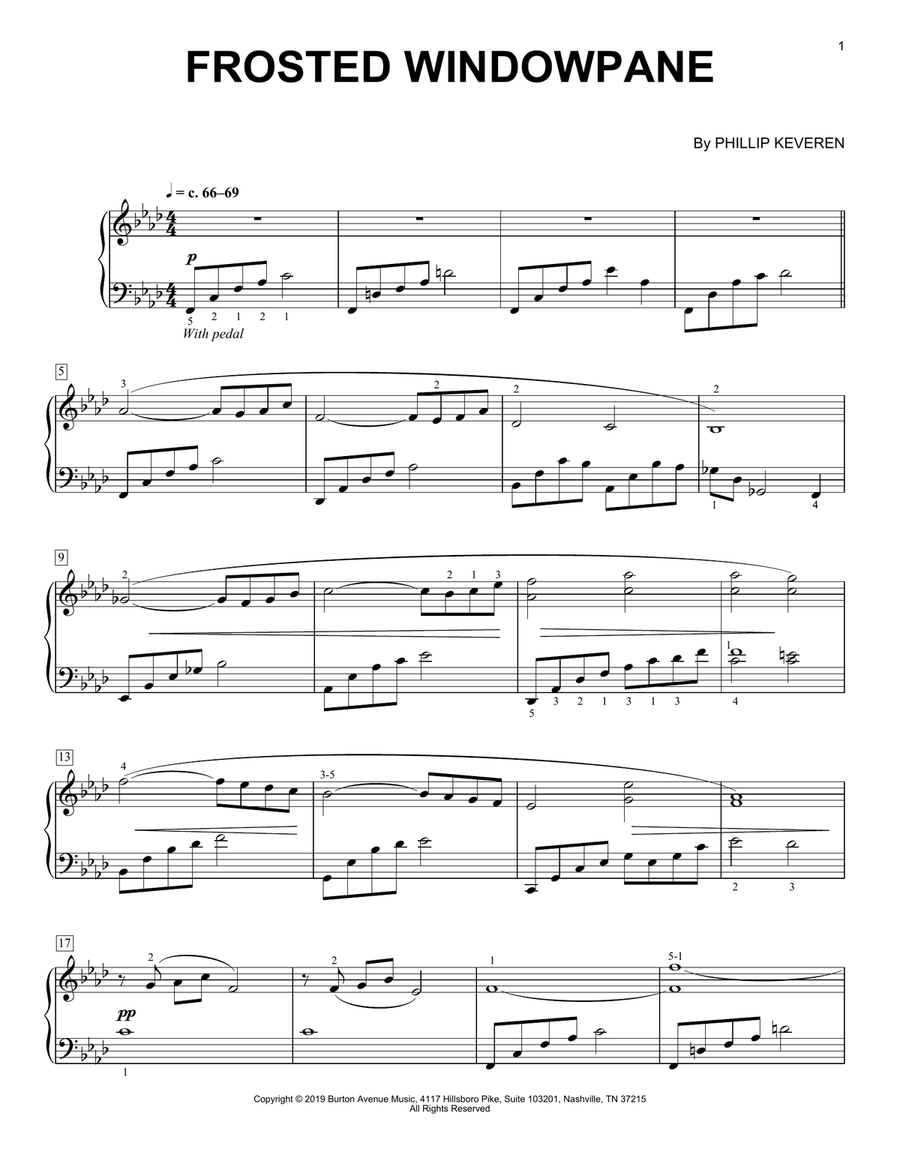 Frosted Windowpane Piano Solo scores gallery preview page 1