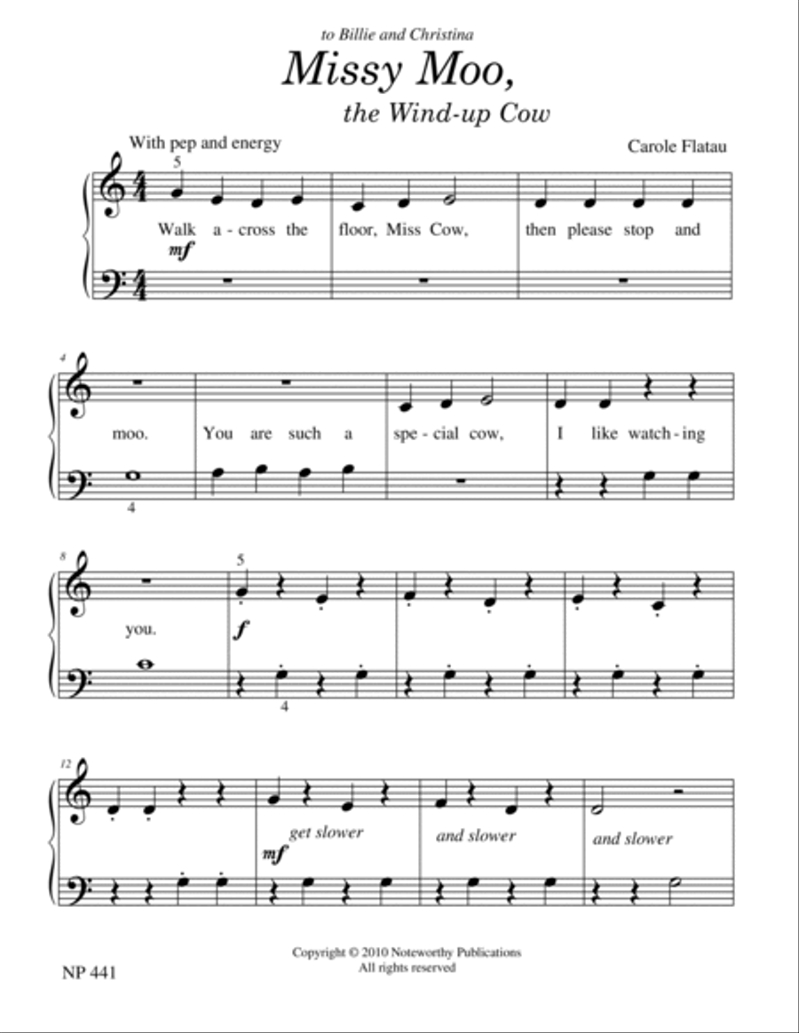 Missy Moo, the Wind-up Cow Piano Method scores gallery preview page 2