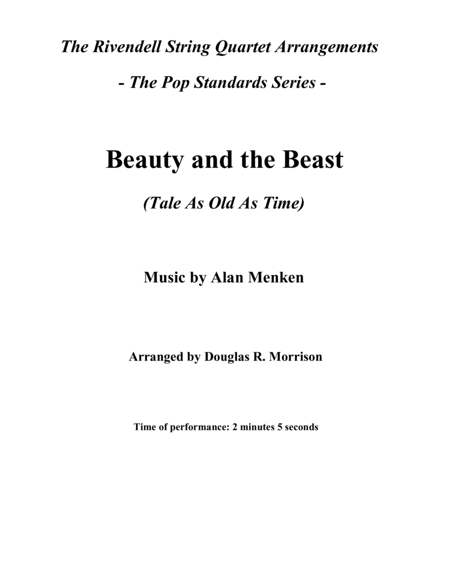 Beauty And The Beast String Quartet scores gallery preview page 1
