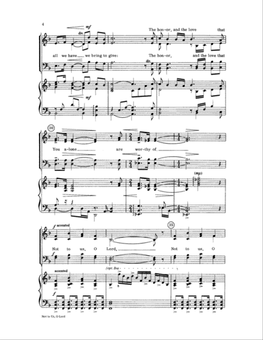 Not to Us, O Lord Choir scores gallery preview page 4
