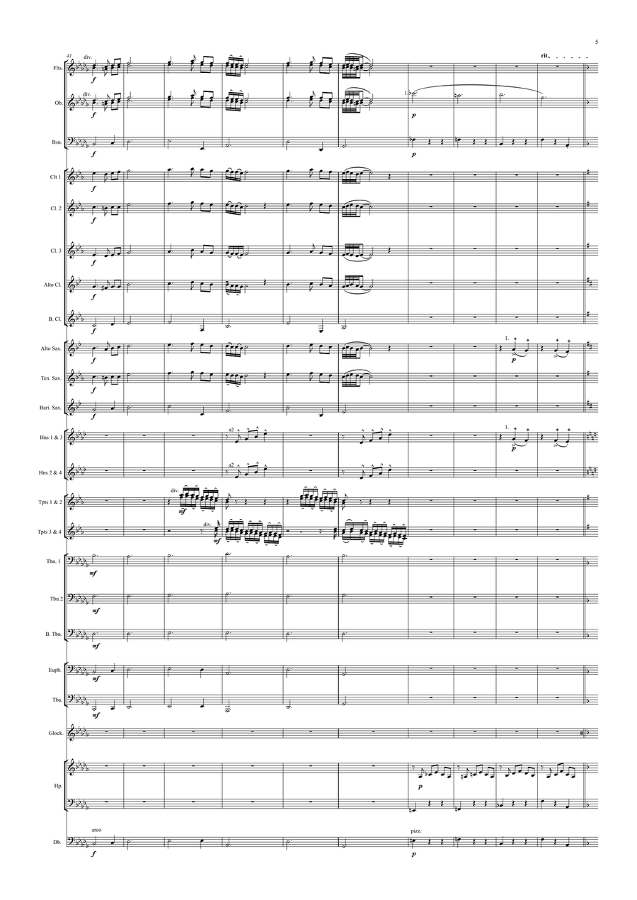 Elegy Sentimentale for Concert Band Concert Band scores gallery preview page 5