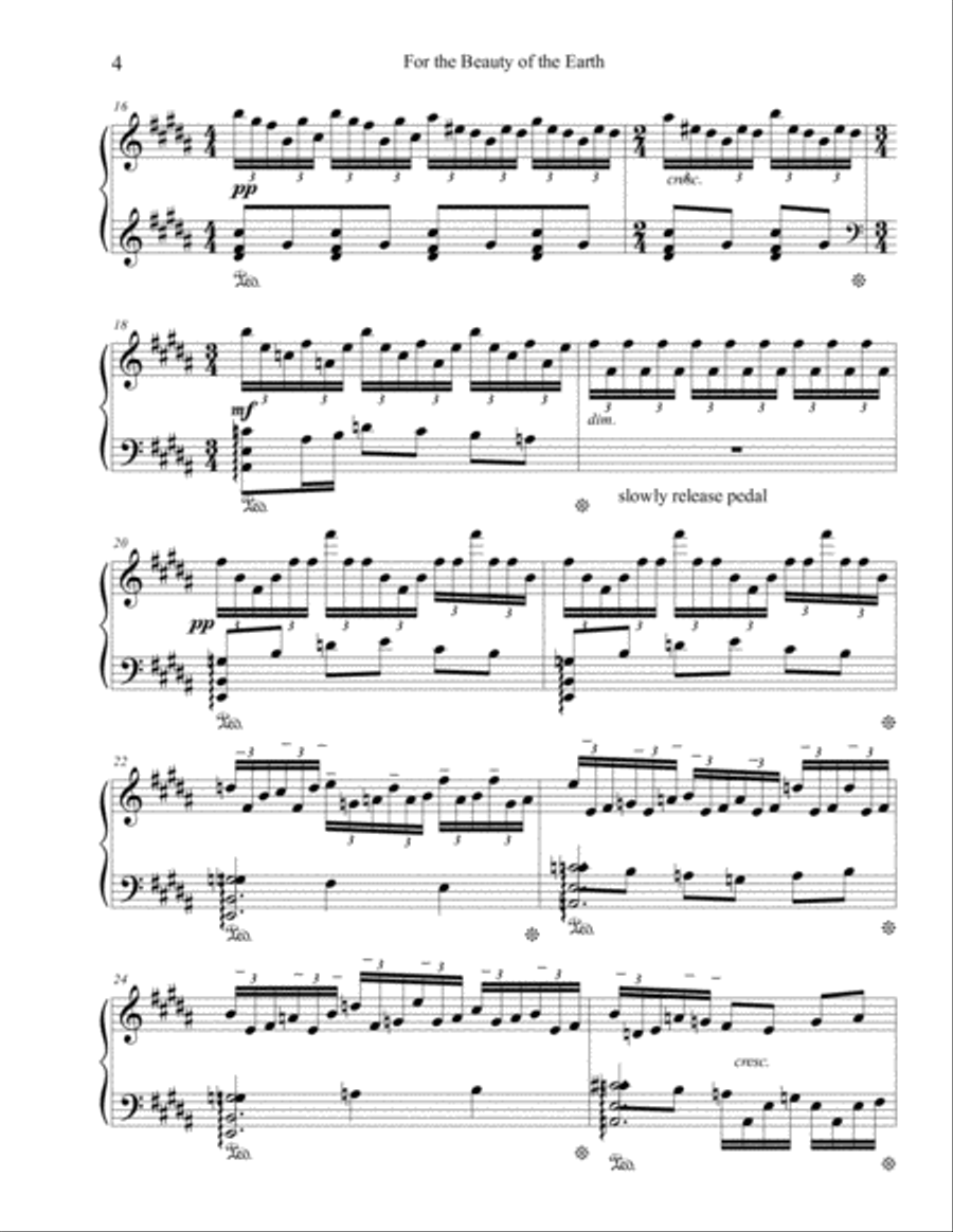 For the Beauty of the Earth Piano Solo scores gallery preview page 4