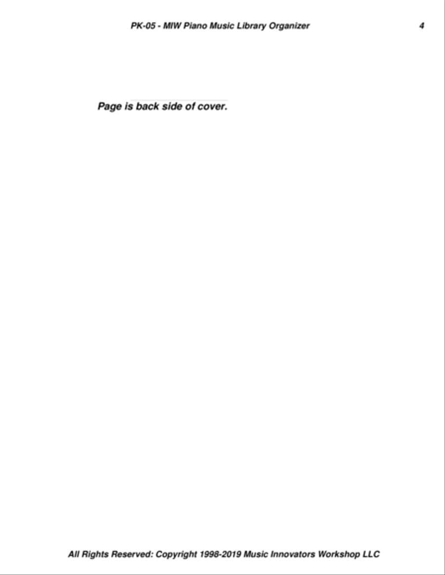 PK-05 - MIW Piano Music Library Organizer Organ scores gallery preview page 4