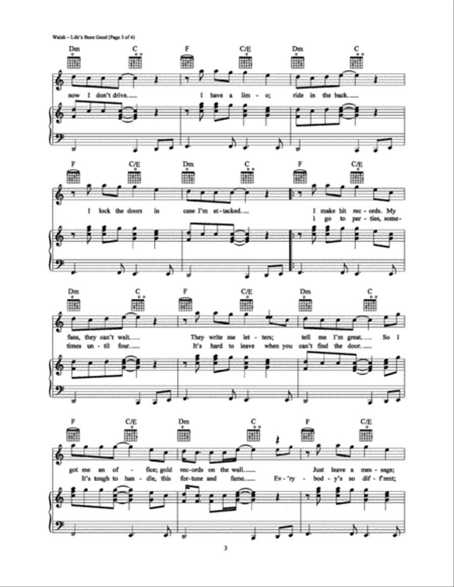 Life's Been Good Life's Been Good Piano, Vocal, Guitar scores gallery preview page 3