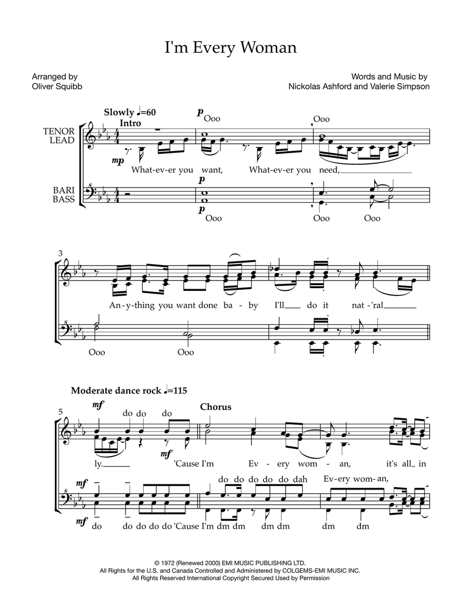 I'm Every Woman by Whitney Houston SSAA - Digital Sheet Music