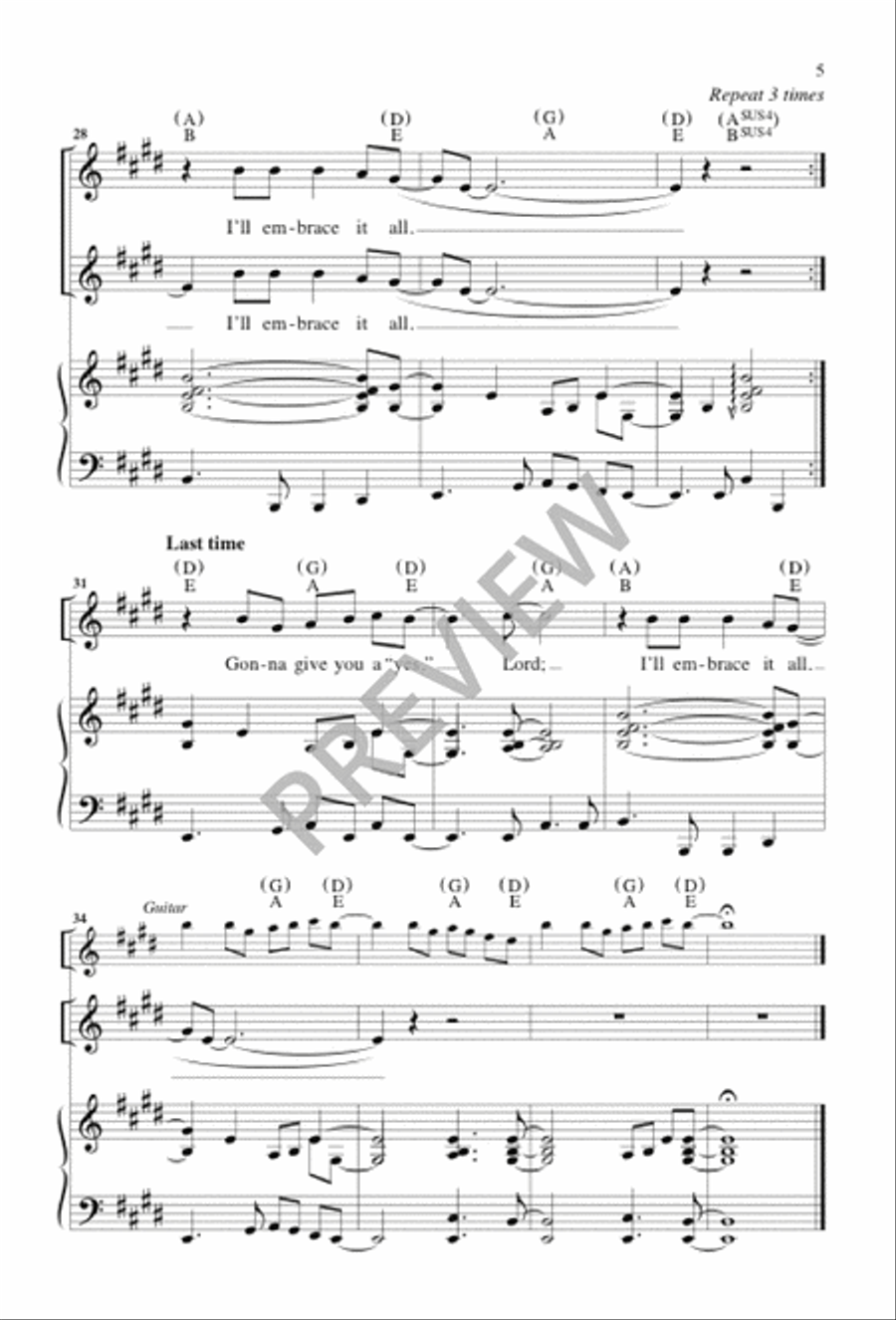 Yes, Lord Yes, Lord Unison Choir scores gallery preview page 6