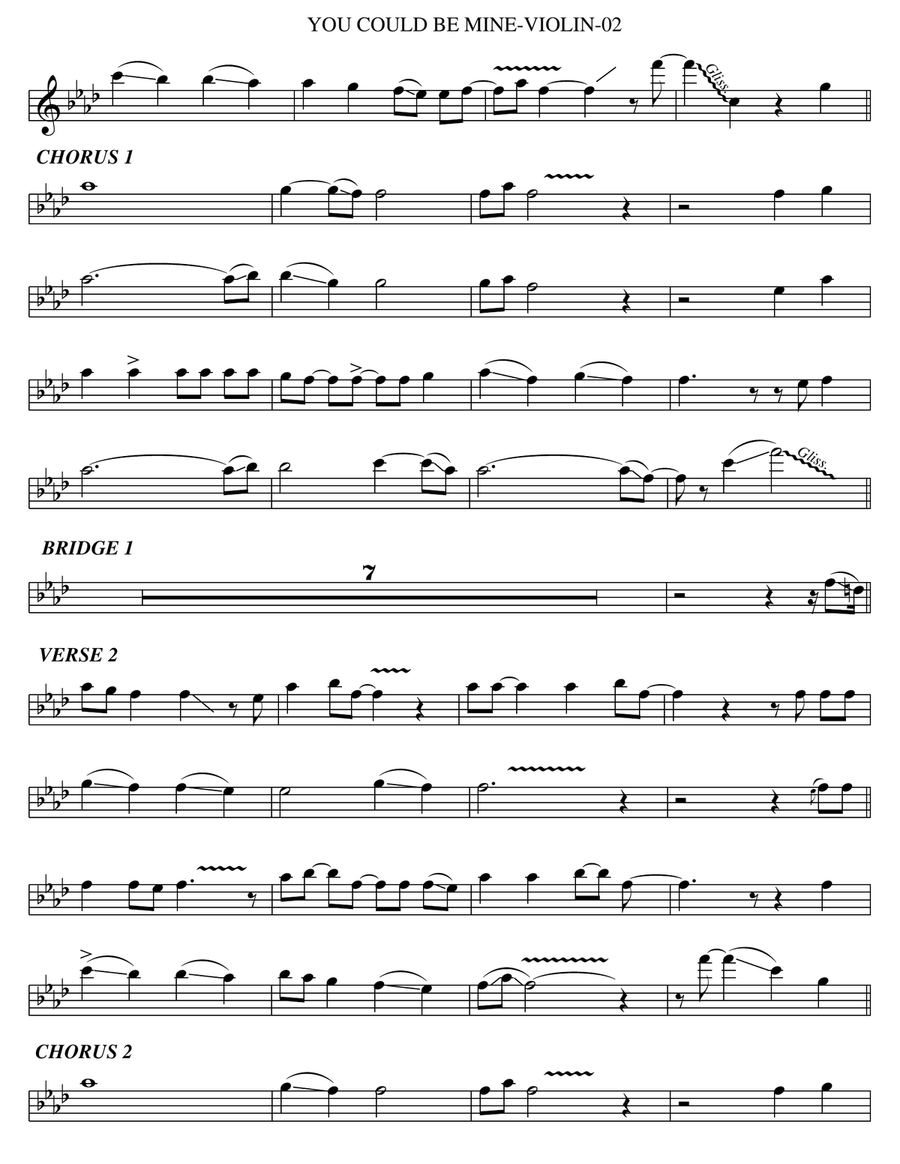 You Could Be Mine Violin Solo scores gallery preview page 2