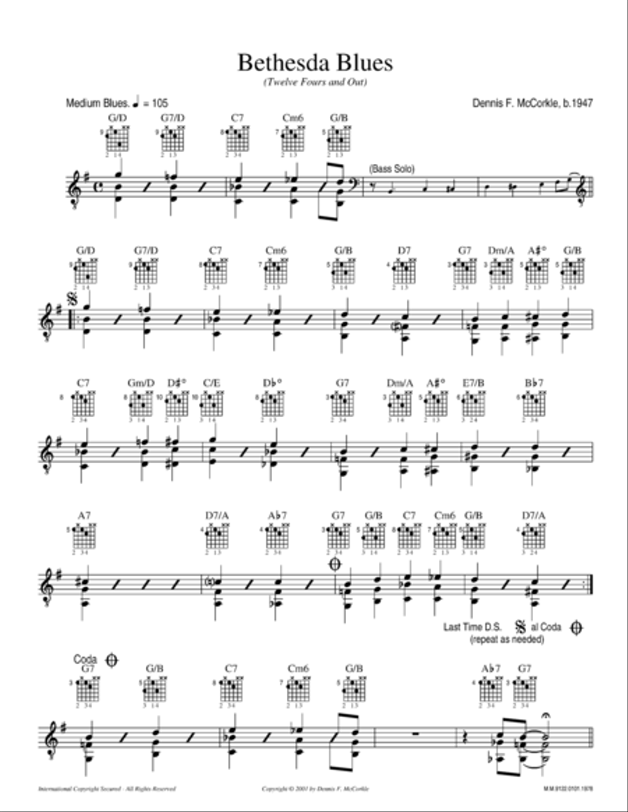 Bethesda Blues Small Ensemble scores gallery preview page 1