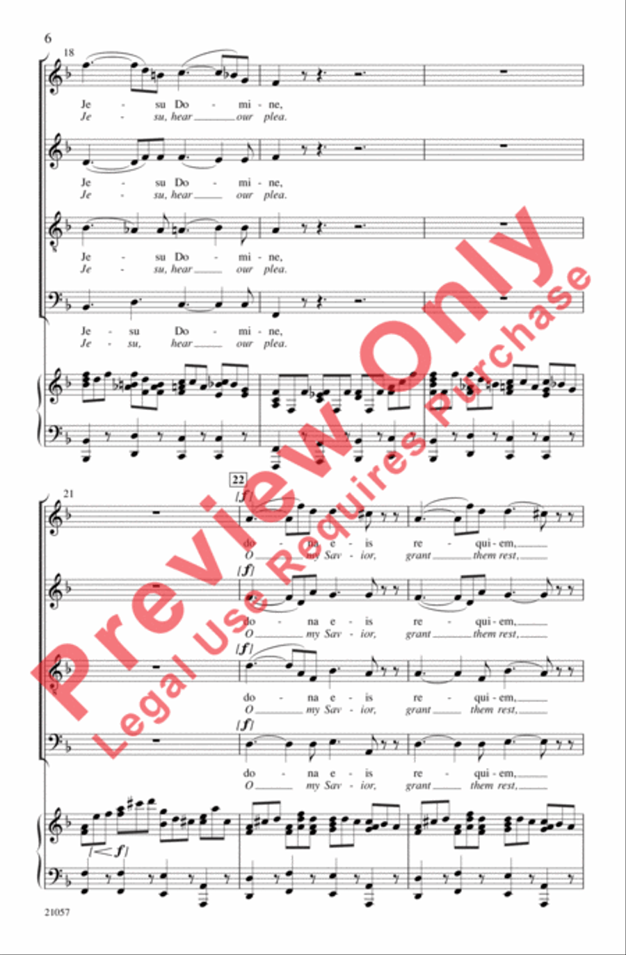 Lacrimosa (from Requiem) 4-Part scores gallery preview page 6