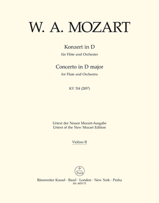 Book cover for Concerto for Flute and Orchestra D major, KV 314(285d)