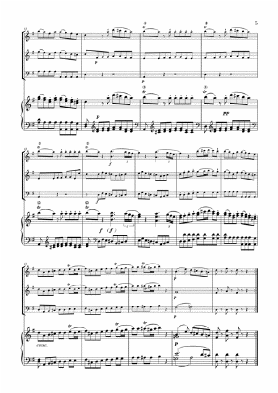 Eine Kleine Nachtmusik for Oboe, Violin, Bassoon and Piano Woodwind Quartet scores gallery preview page 5