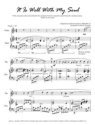 It Is Well With My Soul (arr. for violin and piano)