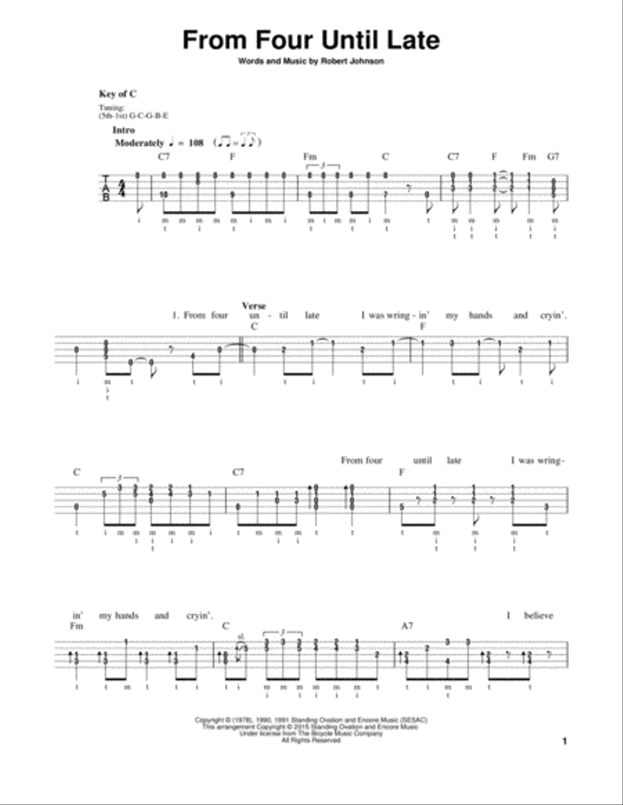 From Four Until Late Banjo scores gallery preview page 1