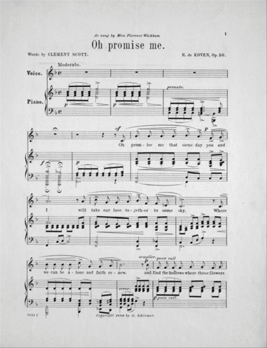Oh, Promise Me! Song Voice scores gallery preview page 2