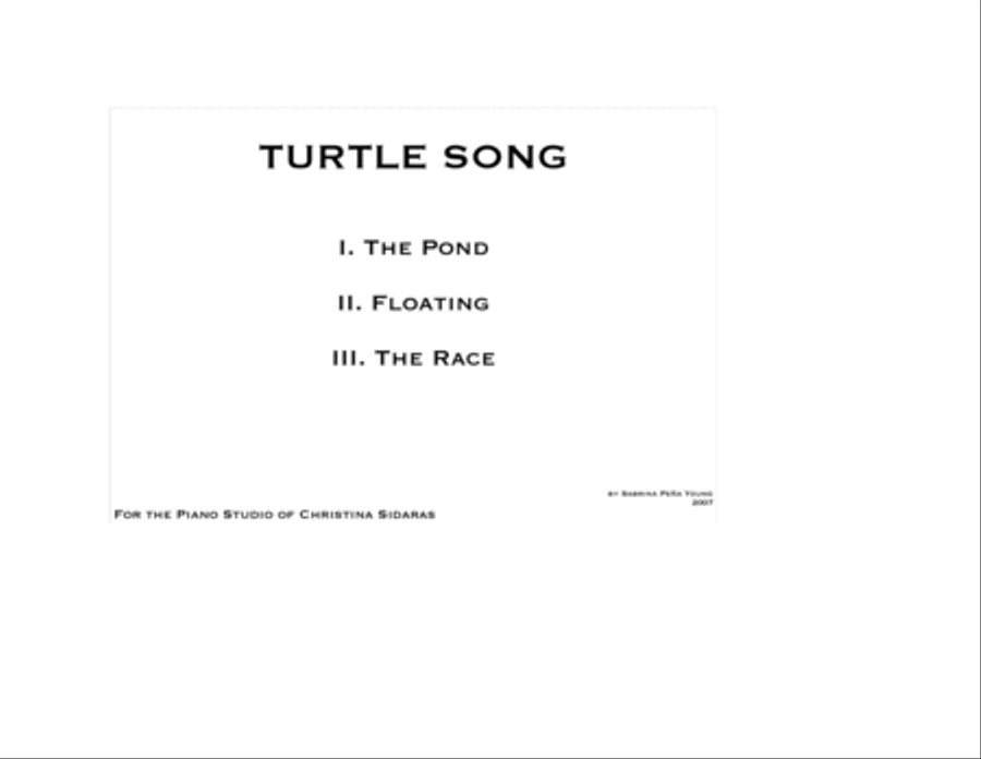 Turtle Songs for Beginner Piano Piano Method scores gallery preview page 1