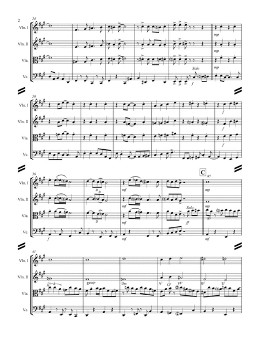 I Want A Little Girl String Quartet scores gallery preview page 3