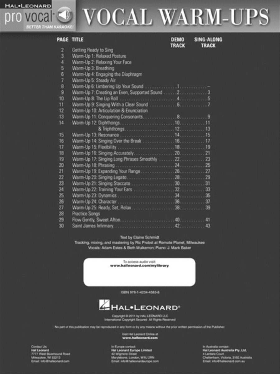 Vocal Warm-Ups Voice scores gallery preview page 2