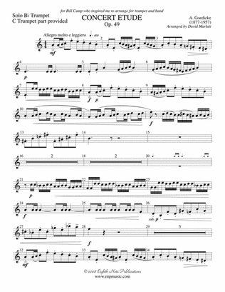 Concert Etude, Op. 49 (Solo Trumpet and Concert Band): Solo B-flat Trumpet