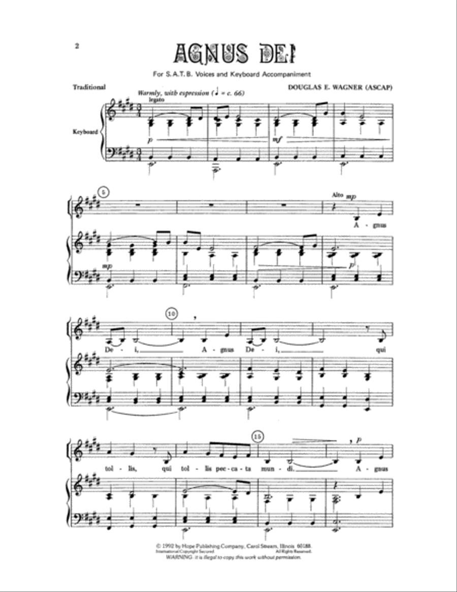 Agnus Dei Agnus Dei 4-Part scores gallery preview page 2