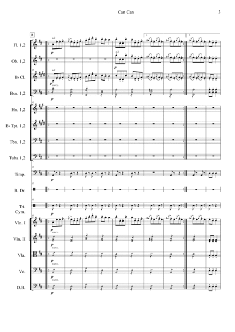 Can Can (from Orpheus in the Underworld) Orchestra scores gallery preview page 3