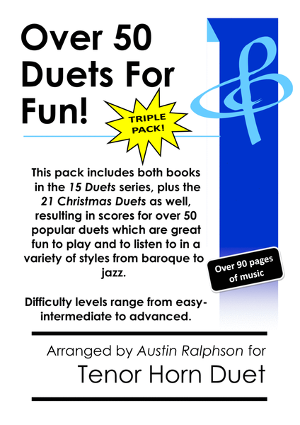 TRIPLE PACK of Tenor Horn Duets - contains over 50 duets including Christmas, classical and jazz image number null