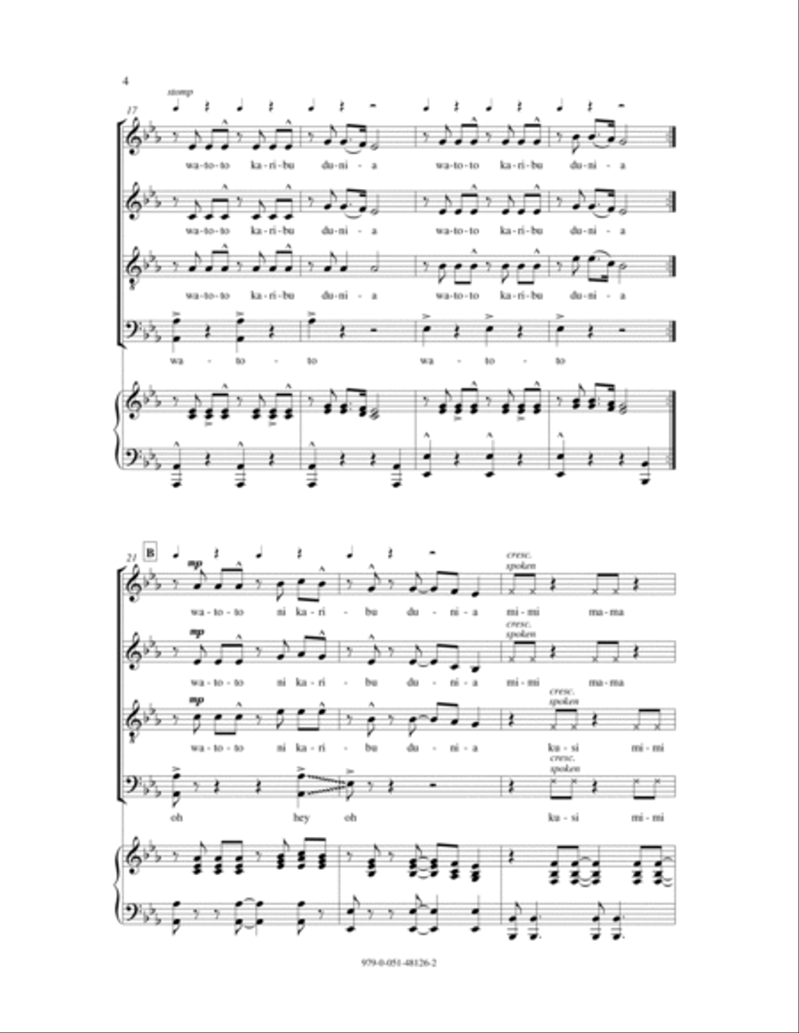 Kusimama (Stand Tall) 4-Part scores gallery preview page 4