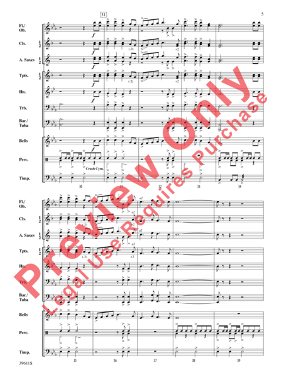 Three Welsh Songs Concert Band scores gallery preview page 6