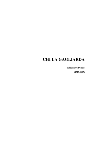 CHI LA GAGLIARDA, DONNE VO IMPARARE - B. Donato - For SATB Choir image number null