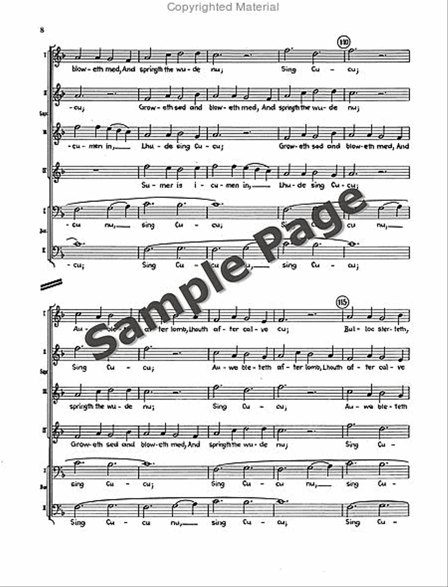 Rota Sumer Is Icumen In Ch. Score Mixed Choir scores gallery preview page 9
