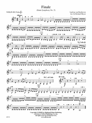 Finale (from Symphony No. 5): 3rd Violin (Viola [TC])