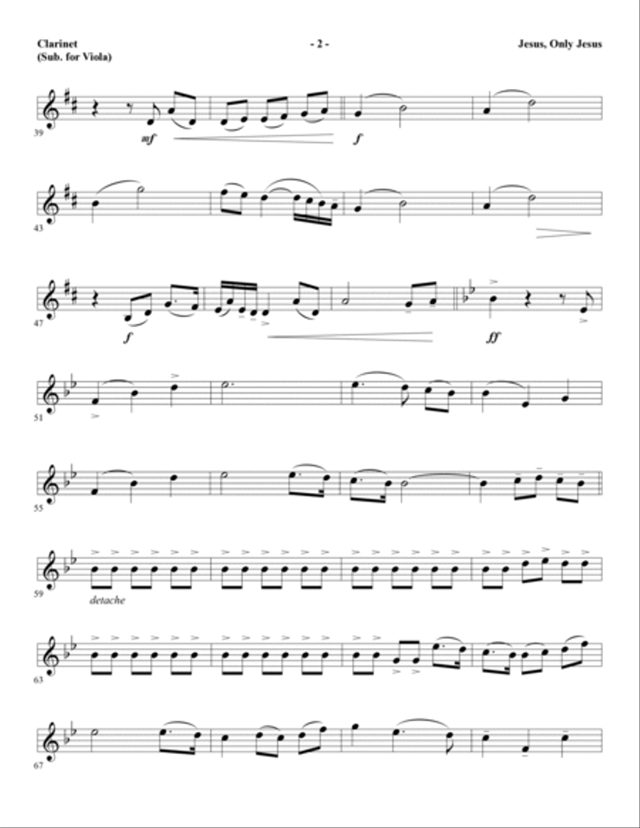 Jesus, Only Jesus - Clarinet (sub Viola) Choir scores gallery preview page 2
