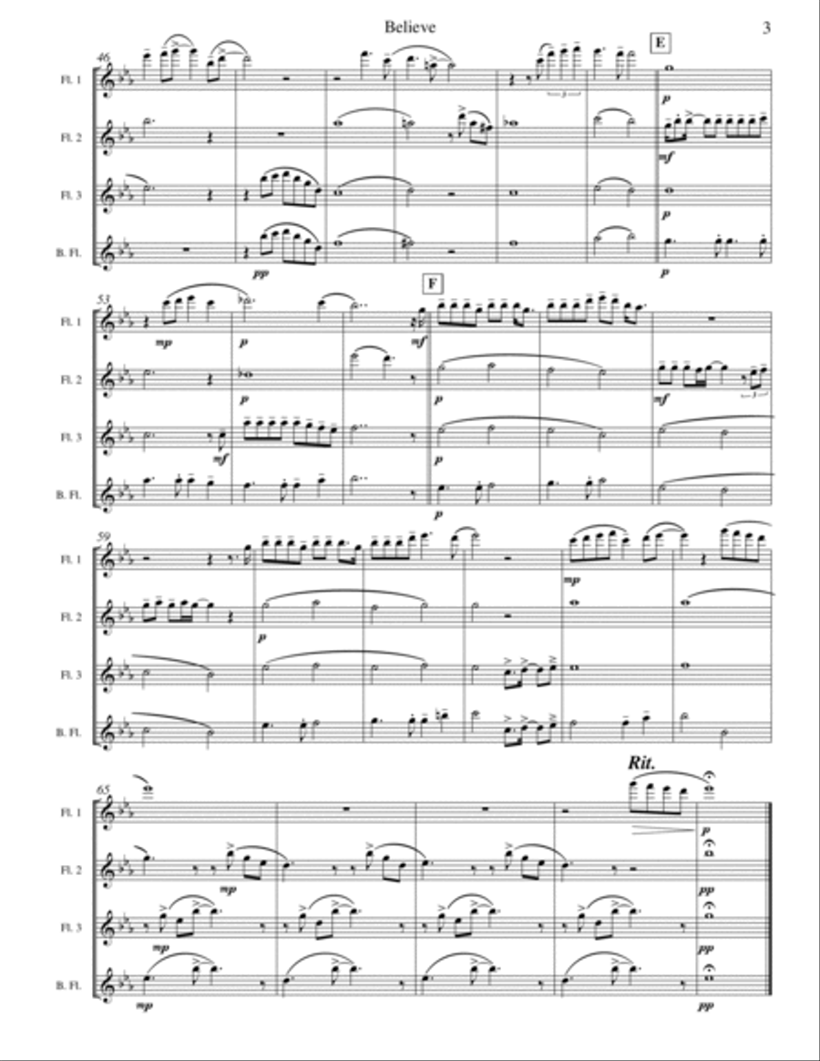 The Polar Express Flute Quartet scores gallery preview page 3