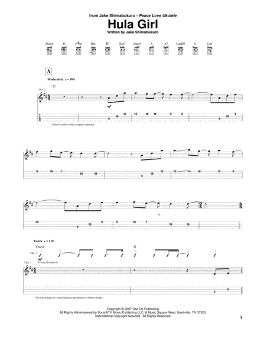 Hula Girl by Jake Shimabukuro Ukulele Digital Sheet Music Sheet Music Plus
