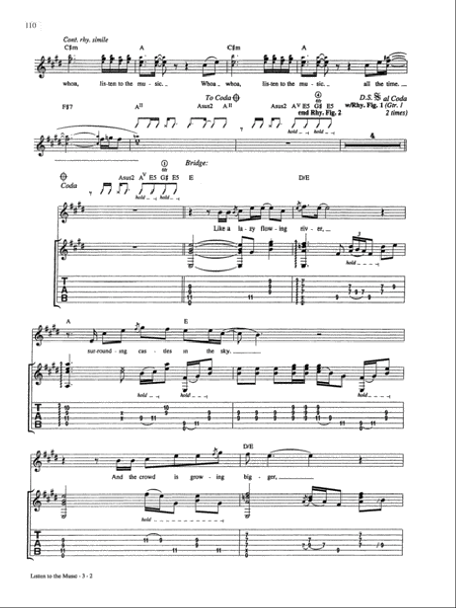 Listen To The Music Listen To The Music Guitar Tablature scores gallery preview page 2