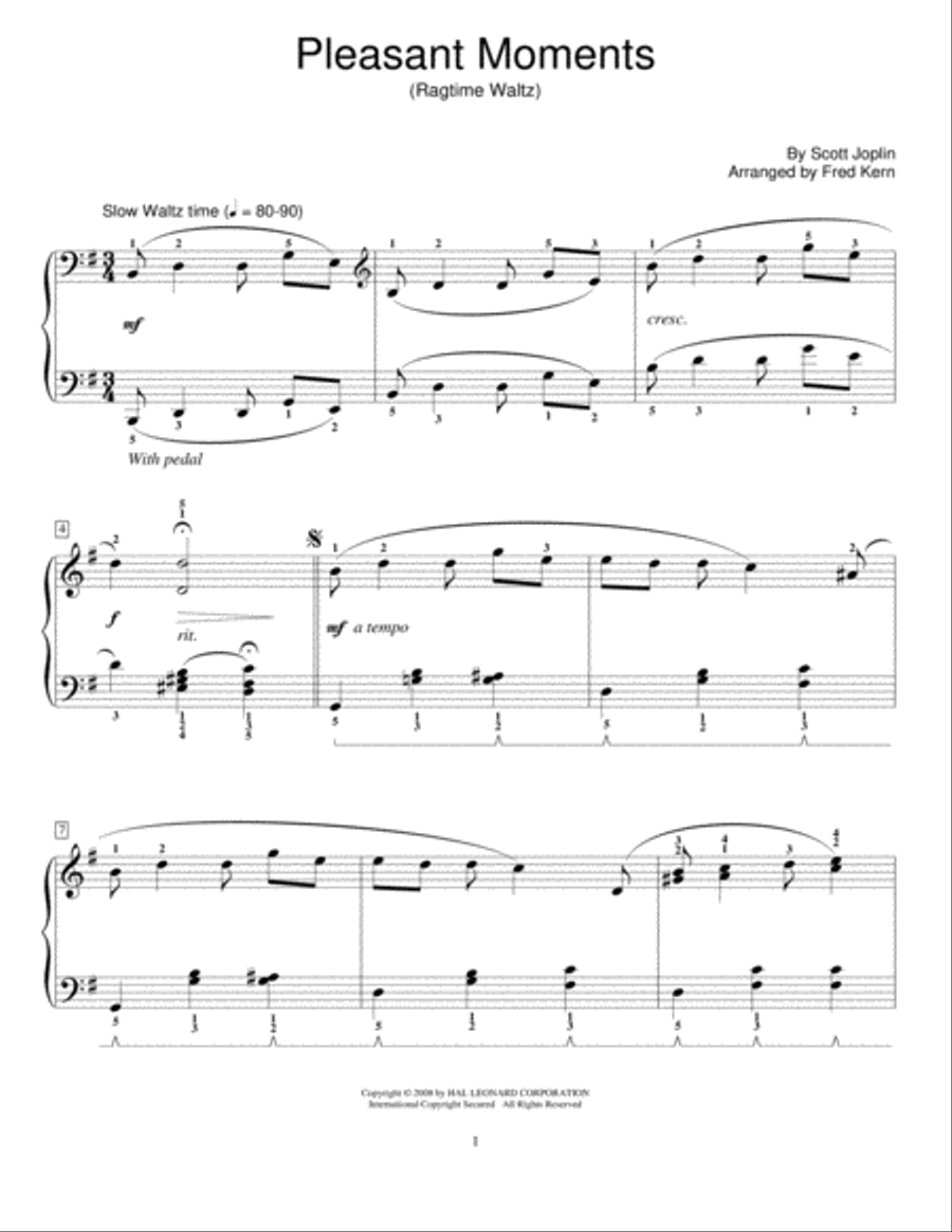 Pleasant Moments Pleasant Moments Piano Method scores gallery preview page 1