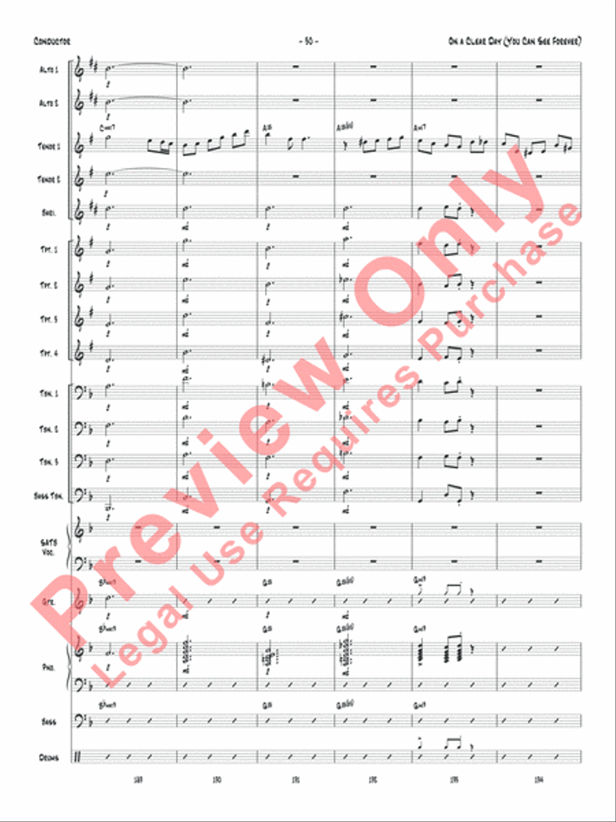 On a Clear Day (You Can See Forever) Jazz Ensemble scores gallery preview page 33